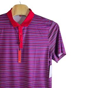REDVANLY Archer Polo Shirt Mens XXL Rio Red Blue Striped R2304 PUREpoly NWT
